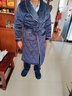 莫代爾夾棉睡袍男加肥加大碼冬季加絨加厚三層夾棉男款睡衣浴袍 2142寶藍 XL (130-150斤) 曬單實(shí)拍圖