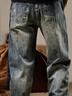 JEEP吉普牛仔褲男秋冬季男士休閑褲寬松小腳褲子男長(cháng)褲 藍色 33 曬單實(shí)拍圖