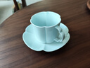 藍印東方景德鎮掛耳咖啡杯碟美式拉花高級陶瓷馬克杯家用杯子輕奢禮物 【玉海棠-影青】美式咖啡杯 210ml 曬單實(shí)拍圖