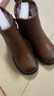 啄木鳥(niǎo)短靴皮毛一體羊毛真皮媽媽棉鞋女加絨保暖雪地棉防滑中年女靴冬季 深棕色厚絨 37 曬單實(shí)拍圖