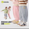 嘟嘟家兒童褲子冬季寶寶加厚加絨長(cháng)褲男童休閑褲女童秋冬童裝潮 深灰100 曬單實(shí)拍圖