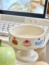 ins風(fēng)可愛(ài)小布丁卡通陶瓷高腳杯冰淇淋甜品碗家用早餐燕麥酸奶沙 小布丁高腳碗 曬單實(shí)拍圖