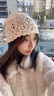 凝岸手工編織包頭帽子女秋冬鏤空毛線(xiàn)帽女復古文藝氛圍感針織帽堆堆帽 曬單實(shí)拍圖