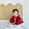 班喜迪嬰兒斗篷秋冬裝外出兒童防風(fēng)披風(fēng)女童加絨外套冬季女寶寶擋風(fēng)披肩 紅色 80 (S) 曬單實(shí)拍圖