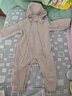babylove嬰幼兒連體衣秋冬奧粒絨拉鏈哈衣爬服寶寶保暖連帽外出服 棗紅色 90cm 曬單實(shí)拍圖