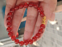 石玥珠寶收藏級8mm紅瑪瑙手串黃金貔貅本命年轉運珠水晶瑪瑙手鏈男女士款 曬單實(shí)拍圖