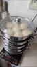 花沐禧加厚不銹鋼蒸鍋蒸饅頭湯鍋火鍋二層三層多層蒸籠電磁爐煤氣灶鍋具 【特厚加深】  34cm 五層【1鍋+4蒸籠】送蒸布百潔布 曬單實(shí)拍圖