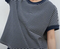 佐丹奴設計師款航海系T恤女夏季純棉圓領(lǐng)休閑條紋短袖女18325209 曬單實(shí)拍圖