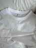 MZWZ純棉t恤男 圓領(lǐng)長(cháng)袖t恤男打底衫半袖情侶加厚德絨上衣t恤衫 白色（短袖） 2XL （140-155斤） 曬單實(shí)拍圖