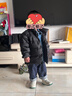 巴拉巴拉童裝兒童羽絨服男女童2025新款寶寶冬裝拼接外套三防保暖上衣百搭 黑色牛仔-灰鴨絨-85%絨子 105 充絨量61g 曬單實(shí)拍圖