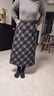 三彩2025秋季新款簡(jiǎn)約收腰半身裙復古格紋直筒長(cháng)裙女 曬單實(shí)拍圖