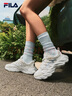 斐樂(lè )（FILA）官方楊冪同款女鞋蕨草鞋2代老爹鞋透氣休閑鞋運動(dòng)鞋 白中白/亮灰-AB 36 曬單實(shí)拍圖