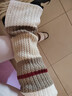 槿城日系拼色堆堆襪套女秋冬保暖雪地靴針織小腿襪紐扣亞文化腿套辣妹 米白 WT9029 1雙 均碼 【40cm】 曬單實(shí)拍圖