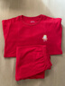 紅豆兒童本命年騏驥紅保暖內衣套裝純棉男童女大童紅色馬年秋衣秋褲 曬單實(shí)拍圖