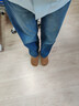 真維斯（Jeanswest）牛仔褲女冬季加絨加厚百搭高腰顯瘦直筒褲女復古藍加絨S 曬單實(shí)拍圖