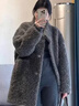勤馳小胡羊皮草大晶拉貢“星輝斑斕”綿羊皮毛一體中長(cháng)腰帶外套759 晨夜灰 M 曬單實(shí)拍圖