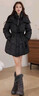 香影黑色假兩件收腰羽絨服女2025冬季新款90白鴨絨雙層領(lǐng)保暖外套 黑色 S 155/80A/85-95斤 曬單實(shí)拍圖