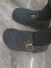 啄木鳥(niǎo)厚底內增高兩穿勃肯棉鞋女2025新款冬季加絨加厚毛呢懶人毛毛鞋 藍灰色【加絨加厚】 37 (235mm) 曬單實(shí)拍圖