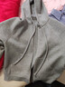 初語(yǔ)仿羊絨毛呢休閑褲女2025冬季新款高腰松緊腰窄版闊腿褲長(cháng)褲 黑灰色 M 曬單實(shí)拍圖