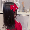 花詩(shī)可新年紅色大蝴蝶結發(fā)夾女兒童公主飄帶流蘇春節頭飾后腦勺頂夾發(fā)卡 580-1#愛(ài)心蝴蝶結流蘇額頭夾 曬單實(shí)拍圖
