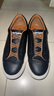 納維凱爾意大利小帆船真皮低幫板鞋透氣商務(wù)百搭休閑鞋一腳蹬男鞋 黑色 曬單實(shí)拍圖
