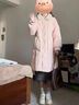 樂(lè )芬蘭（LeFenLan）羽絨棉服女2025冬季新款韓版拼接羊羔毛小個(gè)子中長(cháng)款收腰保暖棉衣 粉色 M 曬單實(shí)拍圖