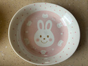 NITORI宜得利家居 家用陶瓷餐具小孩飯碗可愛(ài)動(dòng)物圖案甜品沙拉兒童飯碗 橢圓盤(pán) 微笑兔兔 曬單實(shí)拍圖