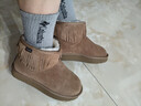 AU&MU澳洲2025冬季新款時(shí)尚流蘇雪地靴女防滑抗寒短筒棉鞋牛皮羊毛女鞋 栗色 【羊皮毛一體內里】2109 37 曬單實(shí)拍圖