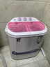 小鴨迷你洗衣機半自動(dòng)雙桶雙缸嬰兒寶寶兒童內衣褲清洗瀝水甩干家電電器洗衣桶洗衣服機 半自動(dòng)【藍光洗護+不銹鋼內桶】粉色 曬單實(shí)拍圖