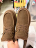 百麗高幫休閑保暖靴男2026新春季商場(chǎng)款牛皮革厚底工裝鞋8ZW01AD6 棕色 42 曬單實(shí)拍圖