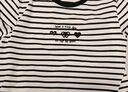 百圖betu女裝夏季新款T恤撞色領(lǐng)邊意趣圖案條紋棉感短袖女2503X05 紅白條 L （黑白條預售04/13發(fā)貨） 曬單實(shí)拍圖