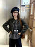 匯媚韓系辣妹復古棒球服夾克牛仔褲慵懶休閑一整套套裝女2025秋冬新款 外套+襯衫 兩件套 M 建議90-105 曬單實(shí)拍圖
