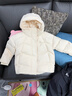 哈吉斯（HAZZYS）品牌童裝女童羽絨服冬新品休閑防靜電抑菌保暖連帽羽絨服 奶油色 110 曬單實(shí)拍圖