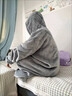 MDUG學(xué)生午休披肩毯冬季法蘭絨毛毯加厚懶人被子斗篷沙發(fā)毯保暖辦公室 【灰色】可穿毯子 超長(cháng)款（長(cháng)度約150cm） 曬單實(shí)拍圖