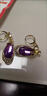 純銀鍍金水滴耳扣天然紫水耳墜耳飾高檔耳環(huán)防過(guò)敏霸氣不退色女 耳扣防過(guò)敏紫色水滴耳環(huán) 店鋪福利大放送 曬單實(shí)拍圖