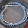 曉色海藍寶碎銀子雙層疊戴手鏈女藍色串珠手串學(xué)生黨閨蜜小眾精致手飾 S1709藍色雙層手鏈 曬單實(shí)拍圖