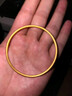行金銀中黃金手鐲古法足金 金鐲子女款素圈婚嫁自戴送女友圣誕節禮物 手鐲約15g（克重多退少補） 56圈口 曬單實(shí)拍圖