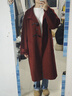 茵曼羊駝毛桑蠶絲牛角扣雙面呢大衣2025冬女裝新款毛呢外套 大紅色 S 曬單實(shí)拍圖