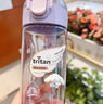 【大牌同款】tritan塑料水杯高顏值防摔太空杯子運動(dòng)水壺便攜 600ml【 黑色】 曬單實(shí)拍圖
