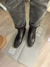 金利來(lái)（Goldlion）【新年禮物】女靴25秋冬羊皮粗跟單靴后拉鏈裸靴G661540168黑色38 曬單實(shí)拍圖