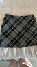 伊芙麗（eifini）伊芙麗高質(zhì)感簡(jiǎn)約時(shí)髦顯瘦小A格紋短裙2025年秋季新款休閑裙子 灰色 短款 M 曬單實(shí)拍圖