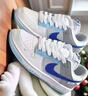 海鹽藍aj女鞋DUNK低幫跑步運動(dòng)板鞋學(xué)生休閑透氣空軍一號鴛鴦男鞋 AJ 海鹽藍 43 曬單實(shí)拍圖