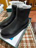 沙馳（SATCHI）女鞋松糕厚底保暖短靴冬季時(shí)尚真皮切爾西靴25年新款短筒靴子 黑色(M807111R010) 加絨 39 (245mm) 曬單實(shí)拍圖
