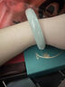 百年老鳳祥月下花臺玉手鐲油青高冰透種翡翠飄花手鐲子女玉石處理 月下花臺翡翠玉鐲 56mm-57mm贈玉石吊墜+高端禮盒 曬單實(shí)拍圖