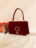CADUNI KAISER包包女包紅色新娘婚包輕奢手提單肩斜挎生日新年禮物送女生女友 【酒紅色】實(shí)用走心 品牌小眾百搭時(shí)尚高端氣質(zhì) 曬單實(shí)拍圖