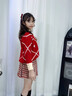 NICKYBABY女童半身裙洋氣冬季2026新款女孩紅色百褶裙秋冬兒童短裙毛呢裙子 4383紅格子半身裙【毛呢】 120 cm 曬單實(shí)拍圖