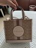 蔻馳（COACH）【品牌直供】女士DEMPSEY小號托特包卡其白色CQ878新年禮物 曬單實(shí)拍圖