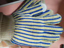 蕉京復古針織手套男女冬季ins掛脖加絨加厚掛繩毛線(xiàn)針織學(xué)生騎車(chē)觸屏 【時(shí)尚百搭款】復古針織手套（藍黃條紋） 曬單實(shí)拍圖