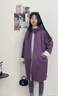 迪士尼（Disney）女童冬季加絨外套2025新款女大童皮毛一體風(fēng)衣兒童冬裝羊羔絨大衣 紫色 140 cm 曬單實(shí)拍圖