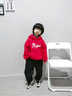 NASA STONE馬年本命年衣服兒童紅色衛衣套裝2026新款12歲男女孩童新年拜年服 紅色+黑褲子（春秋款一） 130 130cm 兒童尺碼推薦【45-55斤】 曬單實(shí)拍圖